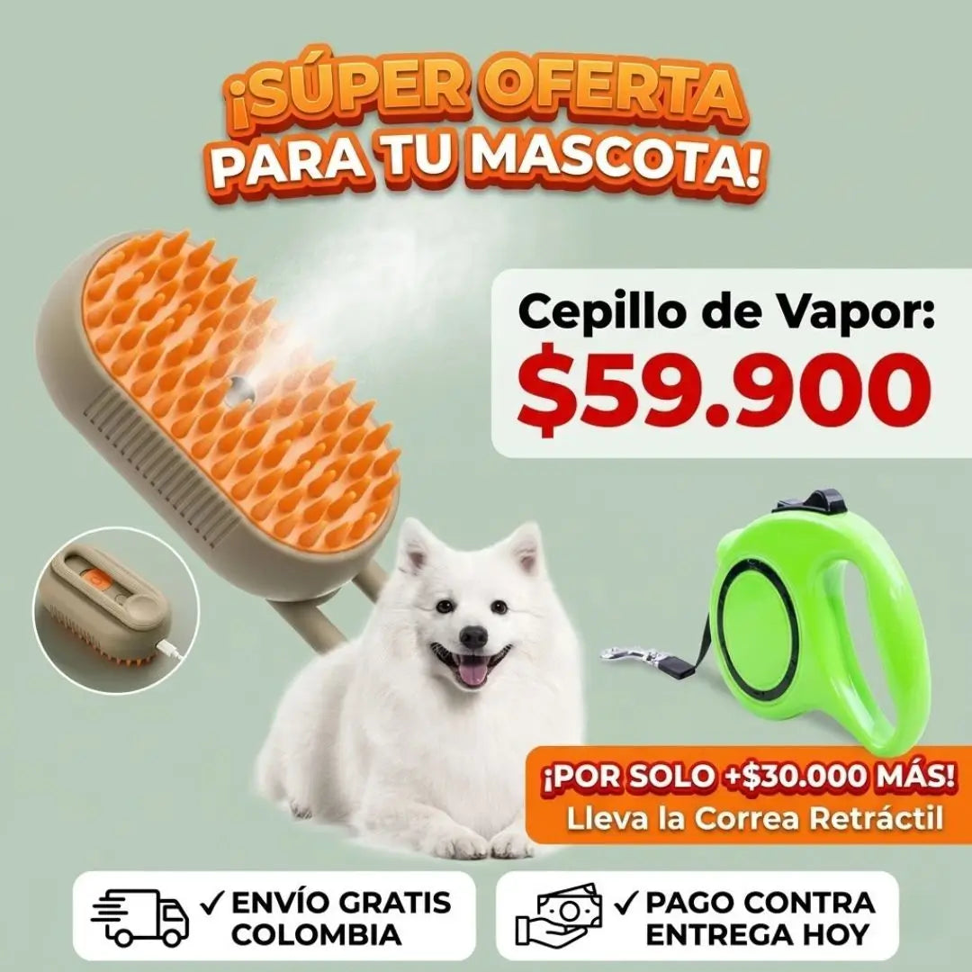 Cepillo Vapor Premium para Mascotas